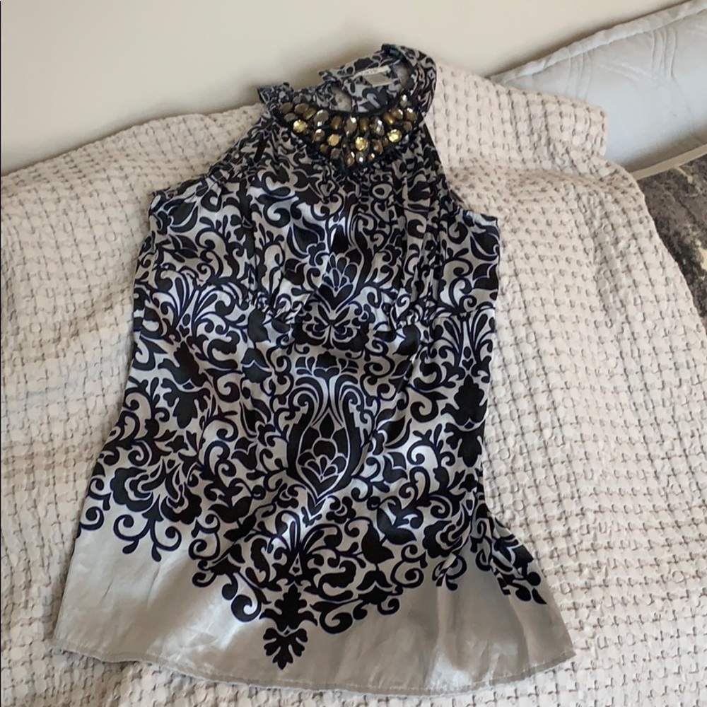 Evening Top with Rhinestones at the neck